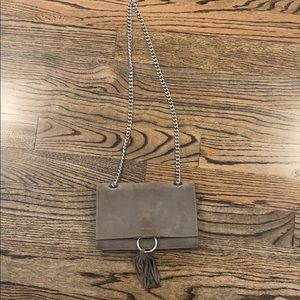 Gray suede crossbody purse!